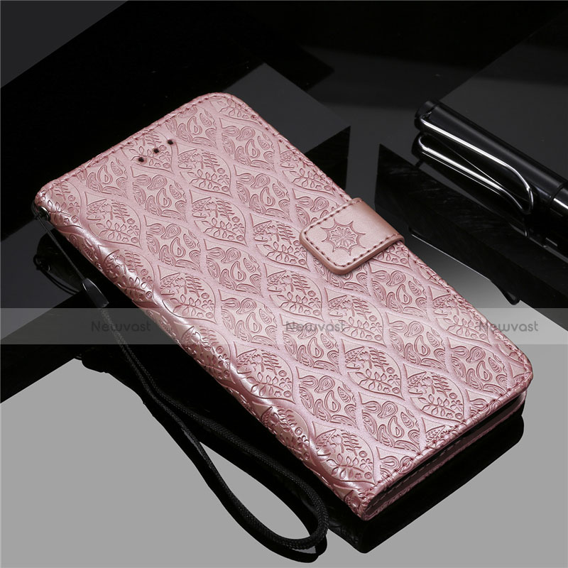 Leather Case Stands Flip Cover L28 Holder for Samsung Galaxy A71 5G Rose Gold