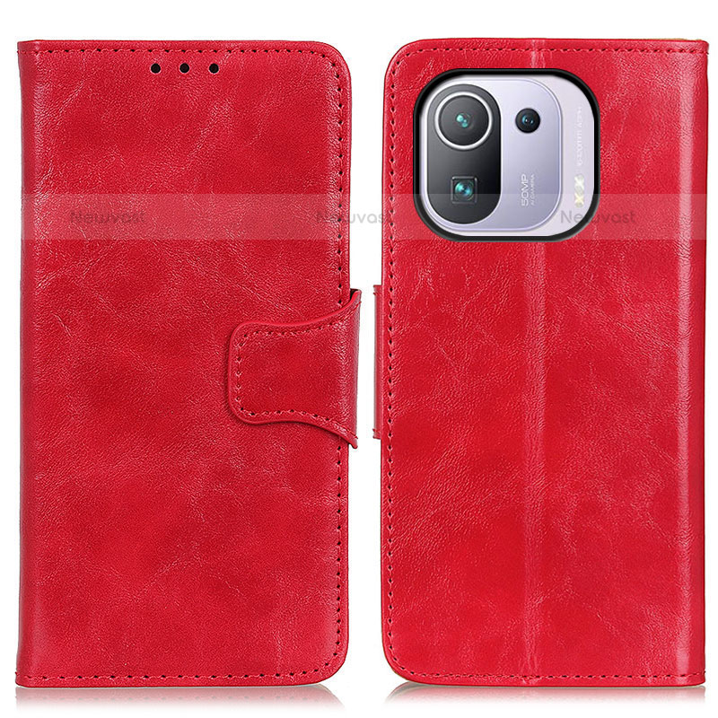 Leather Case Stands Flip Cover M02L Holder for Xiaomi Mi 11 Pro 5G Red