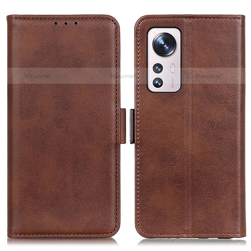 Leather Case Stands Flip Cover M03L Holder for Xiaomi Mi 12S 5G Brown