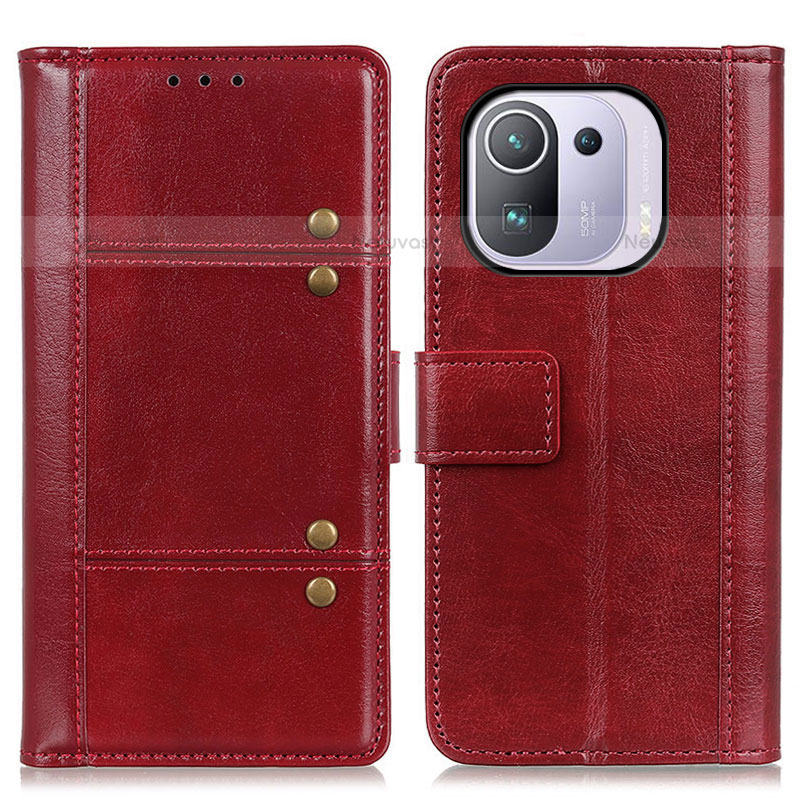 Leather Case Stands Flip Cover M06L Holder for Xiaomi Mi 11 Pro 5G Red