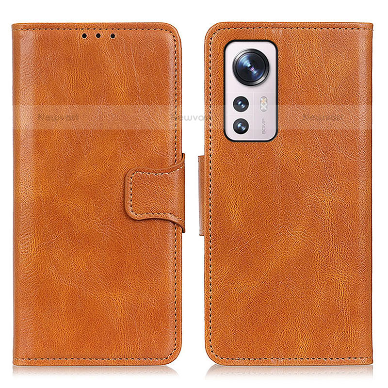 Leather Case Stands Flip Cover M06L Holder for Xiaomi Mi 12X 5G Orange