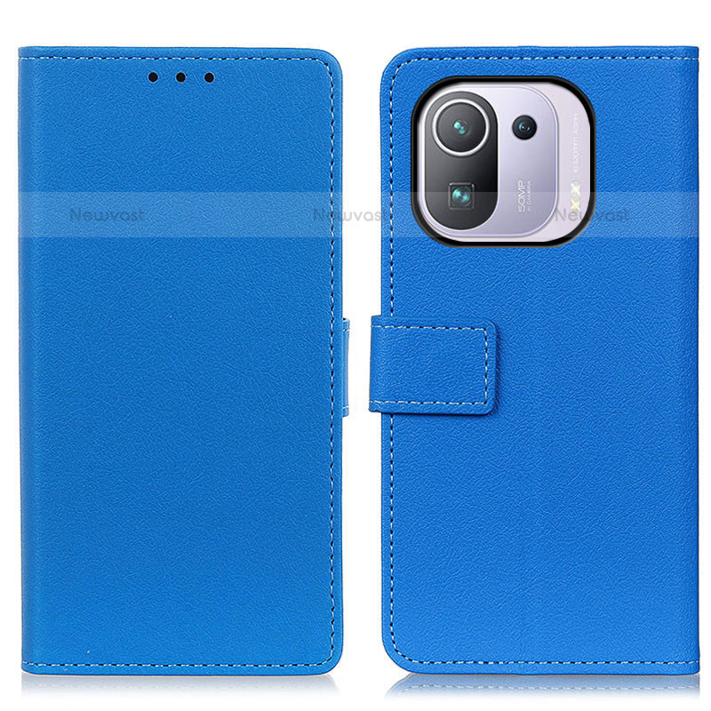 Leather Case Stands Flip Cover M08L Holder for Xiaomi Mi 11 Pro 5G Blue