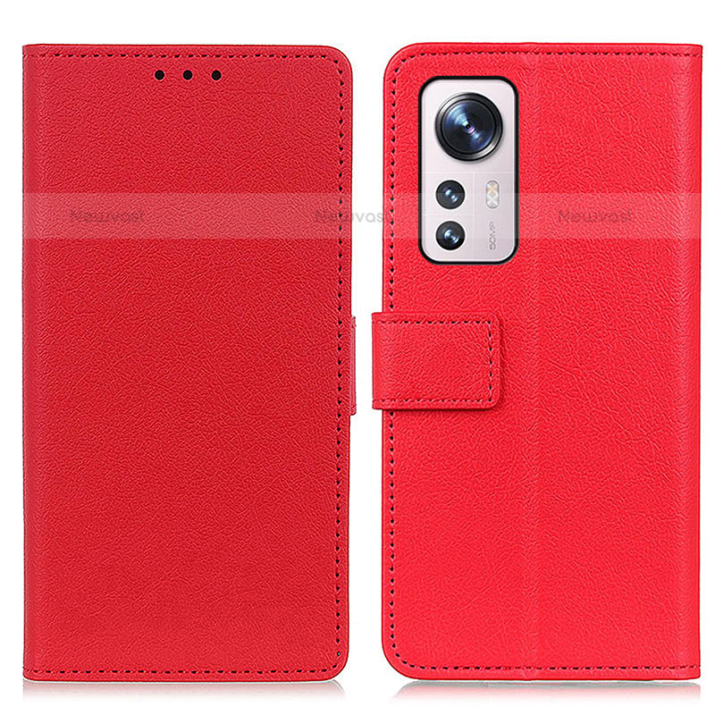 Leather Case Stands Flip Cover M08L Holder for Xiaomi Mi 12 5G Red