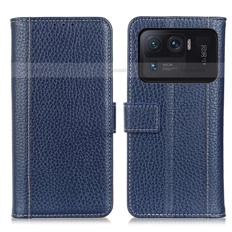 Leather Case Stands Flip Cover M14L Holder for Xiaomi Mi 11 Ultra 5G Blue