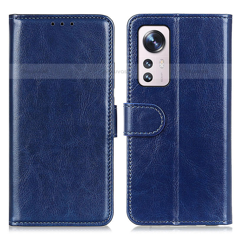 Leather Case Stands Flip Cover M15L Holder for Xiaomi Mi 12 5G Blue