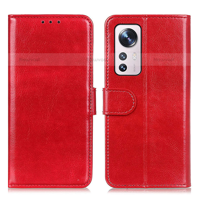 Leather Case Stands Flip Cover M15L Holder for Xiaomi Mi 12 5G Red