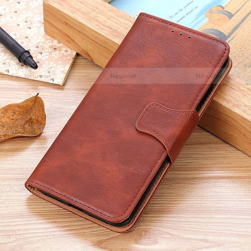 Leather Case Stands Flip Cover M16L Holder for Xiaomi Mi 12 5G Brown