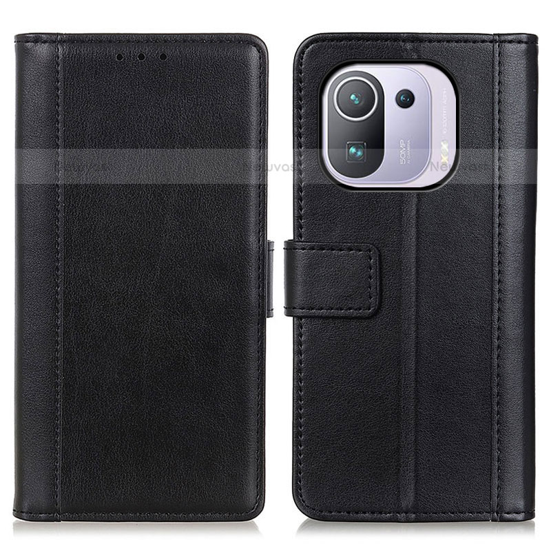 Leather Case Stands Flip Cover N02P Holder for Xiaomi Mi 11 Pro 5G Black