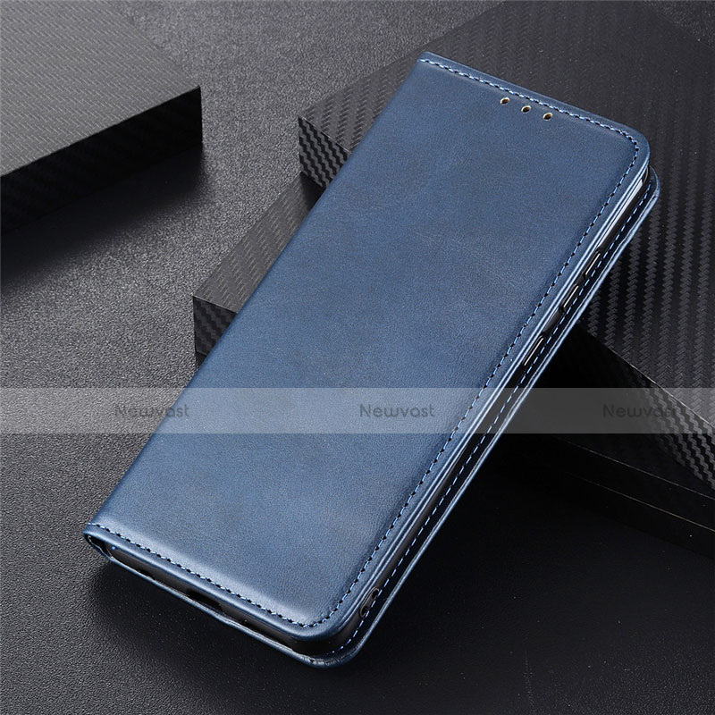 Leather Case Stands Flip Cover N03 Holder for Huawei P40 Blue