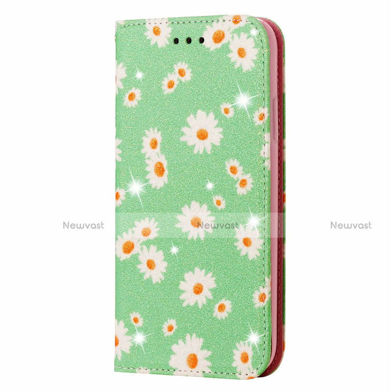 Leather Case Stands Flip Cover N05 Holder for Samsung Galaxy Note 20 5G Matcha Green