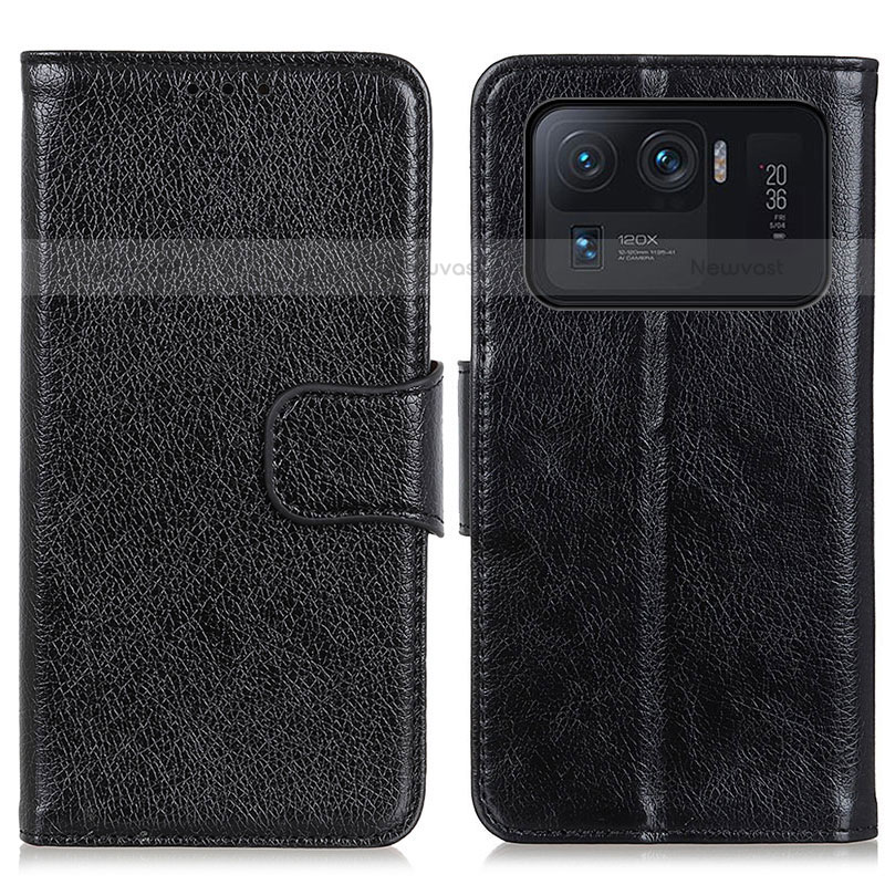 Leather Case Stands Flip Cover N05P Holder for Xiaomi Mi 11 Ultra 5G Black