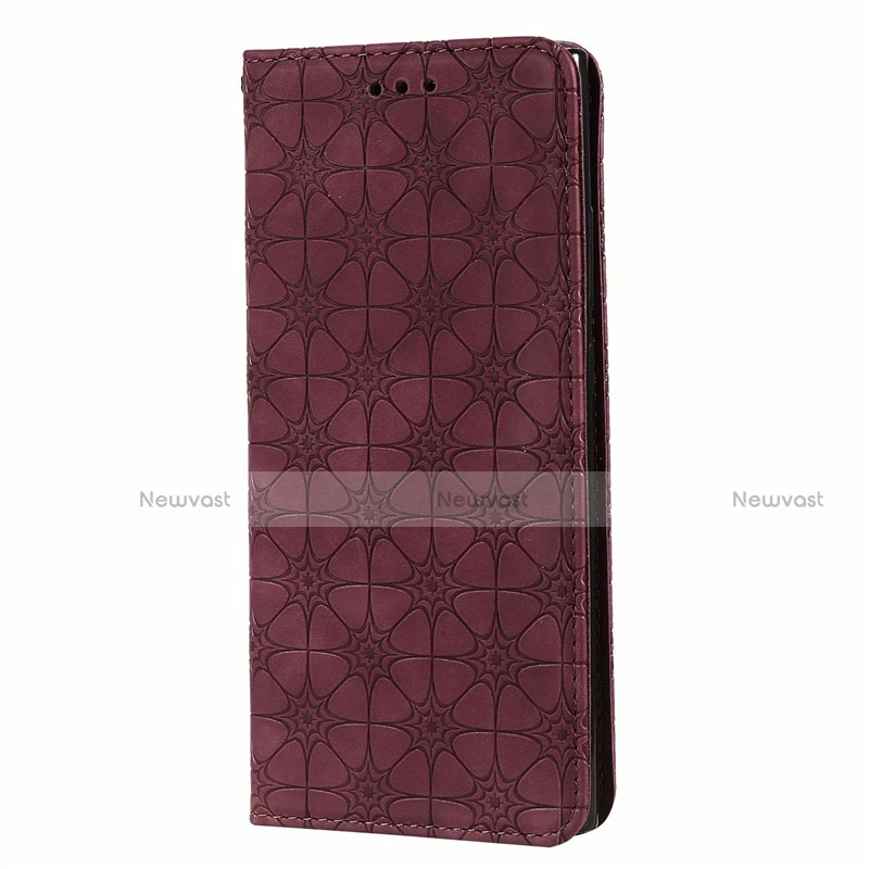 Leather Case Stands Flip Cover N06 Holder for Samsung Galaxy Note 20 Ultra 5G Red Wine