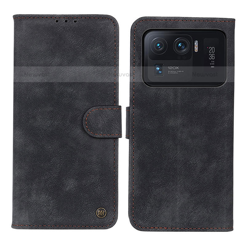 Leather Case Stands Flip Cover N06P Holder for Xiaomi Mi 11 Ultra 5G Black