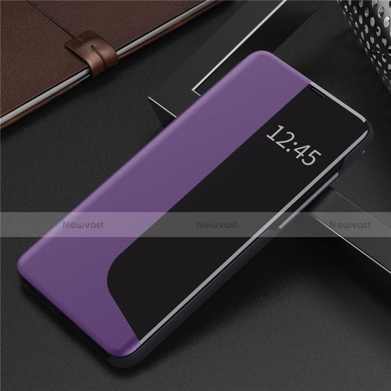 Leather Case Stands Flip Cover N09 Holder for Huawei P40 Purple