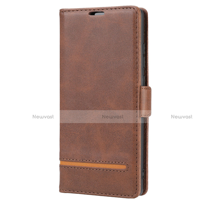 Leather Case Stands Flip Cover N11 Holder for Samsung Galaxy Note 20 5G Brown