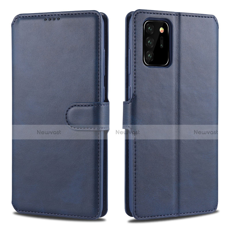 Leather Case Stands Flip Cover N12 Holder for Samsung Galaxy Note 20 Ultra 5G Blue