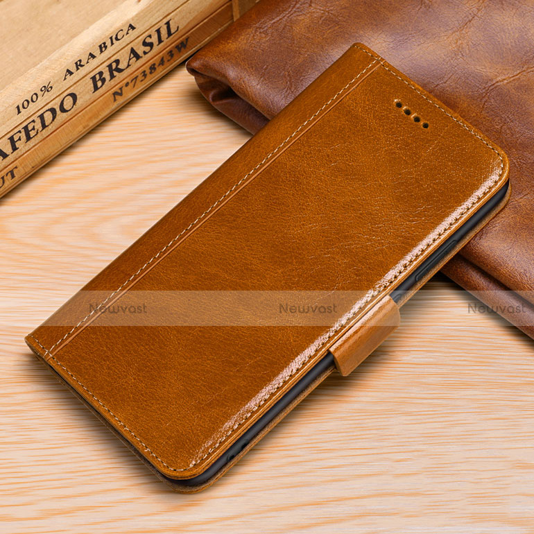 Leather Case Stands Flip Cover P01 Holder for Huawei P30 Lite XL Orange