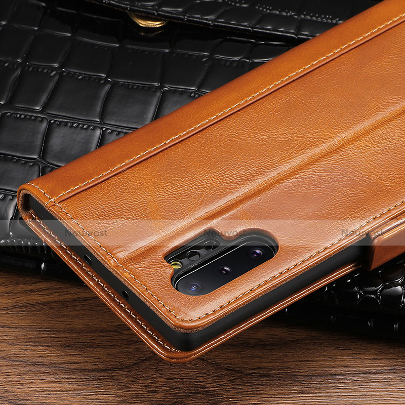 Leather Case Stands Flip Cover P01 Holder for Samsung Galaxy Note 10 Plus 5G