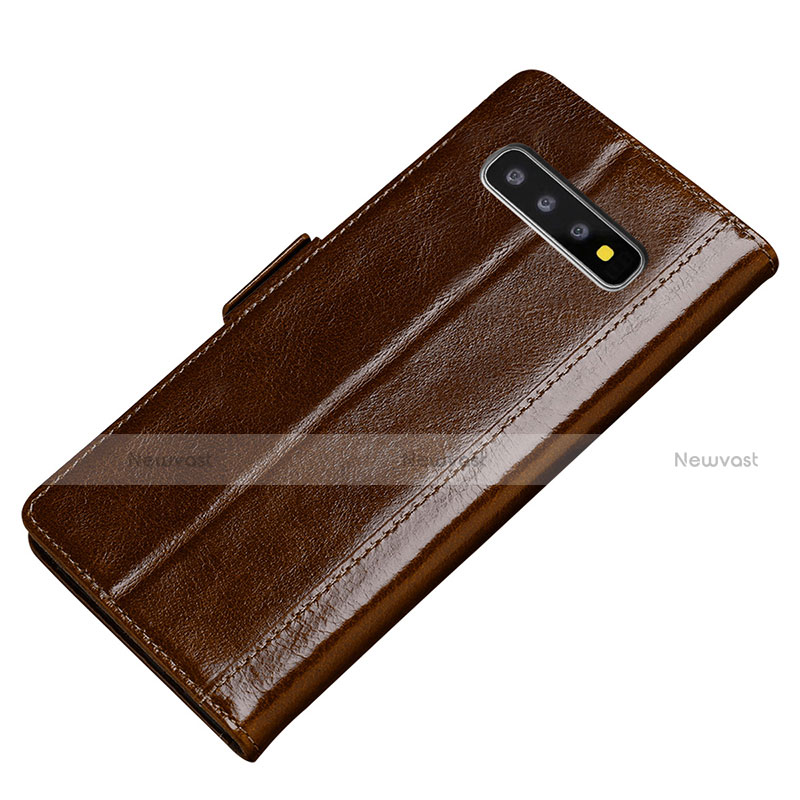 Leather Case Stands Flip Cover P01 Holder for Samsung Galaxy S10