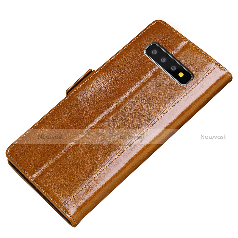 Leather Case Stands Flip Cover P01 Holder for Samsung Galaxy S10 5G