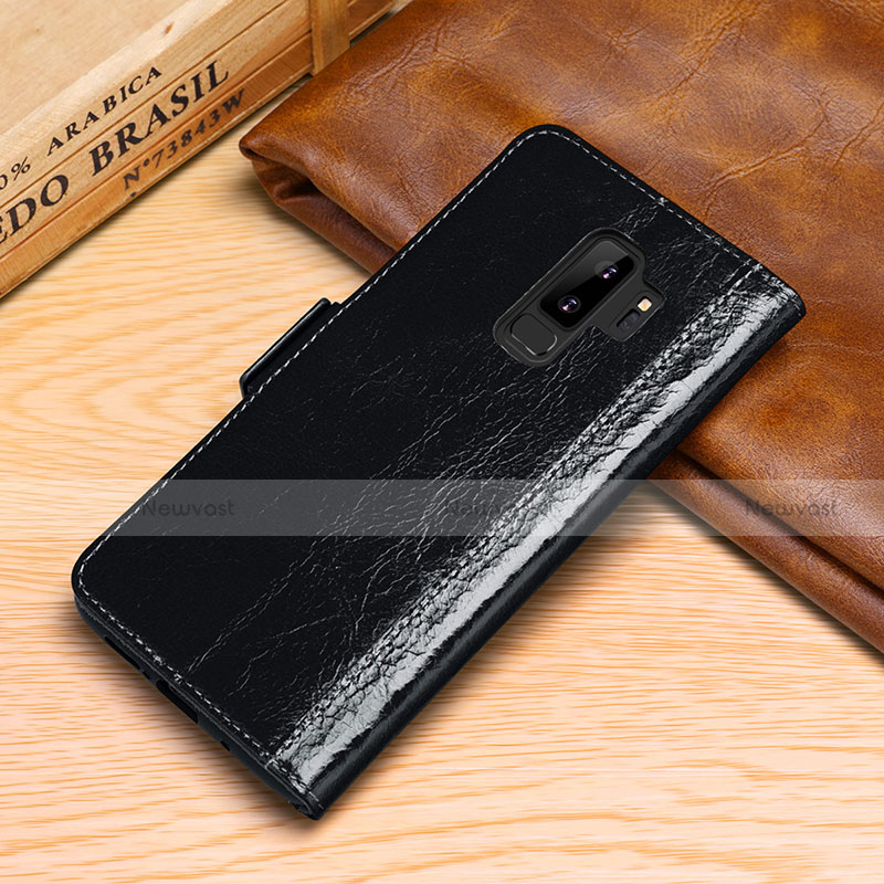 Leather Case Stands Flip Cover P01 Holder for Samsung Galaxy S9 Plus