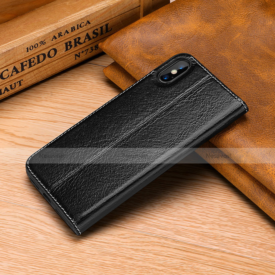 Leather Case Stands Flip Cover P02 Holder for Apple iPhone Xs