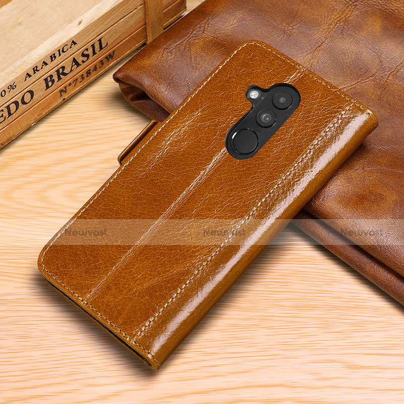 Leather Case Stands Flip Cover P02 Holder for Huawei Mate 20 Lite Orange