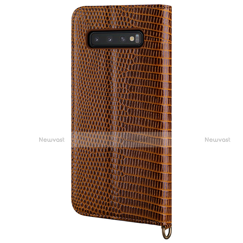 Leather Case Stands Flip Cover P04 Holder for Samsung Galaxy S10 5G