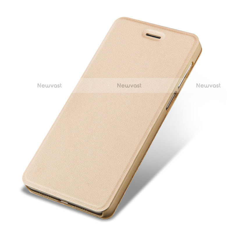 Leather Case Stands Flip Cover R01 for Huawei Honor 8 Lite Gold