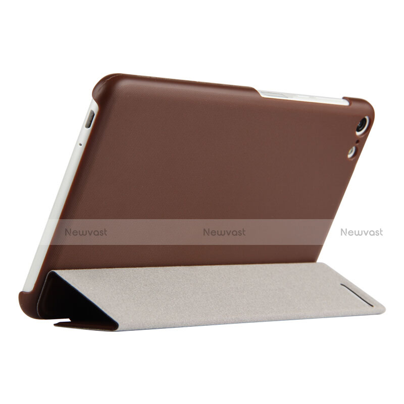 Leather Case Stands Flip Cover R01 for Huawei MediaPad T2 Pro 7.0 PLE-703L Brown