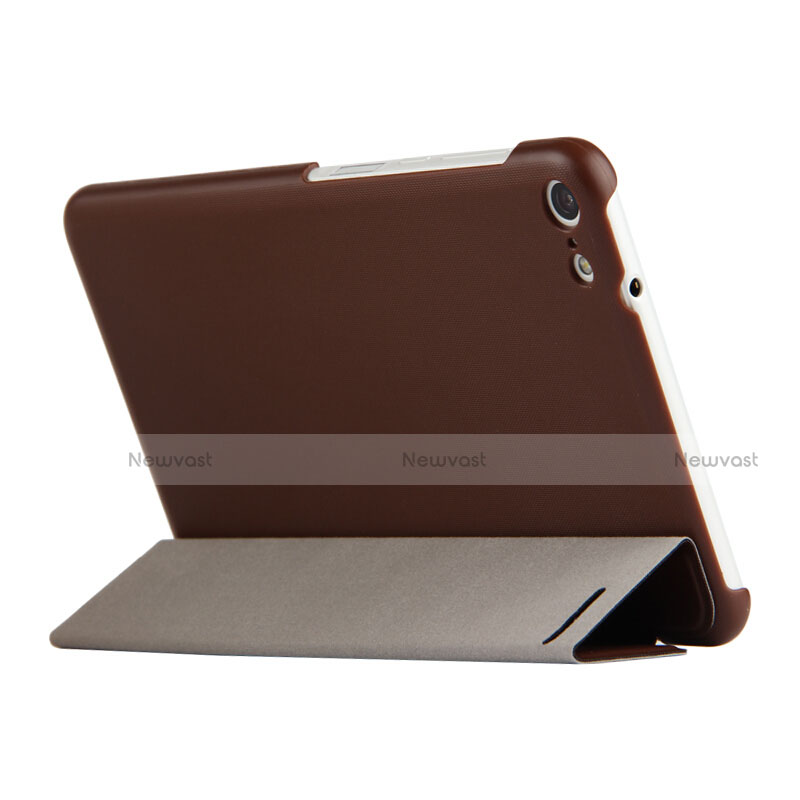 Leather Case Stands Flip Cover R01 for Huawei MediaPad T2 Pro 7.0 PLE-703L Brown