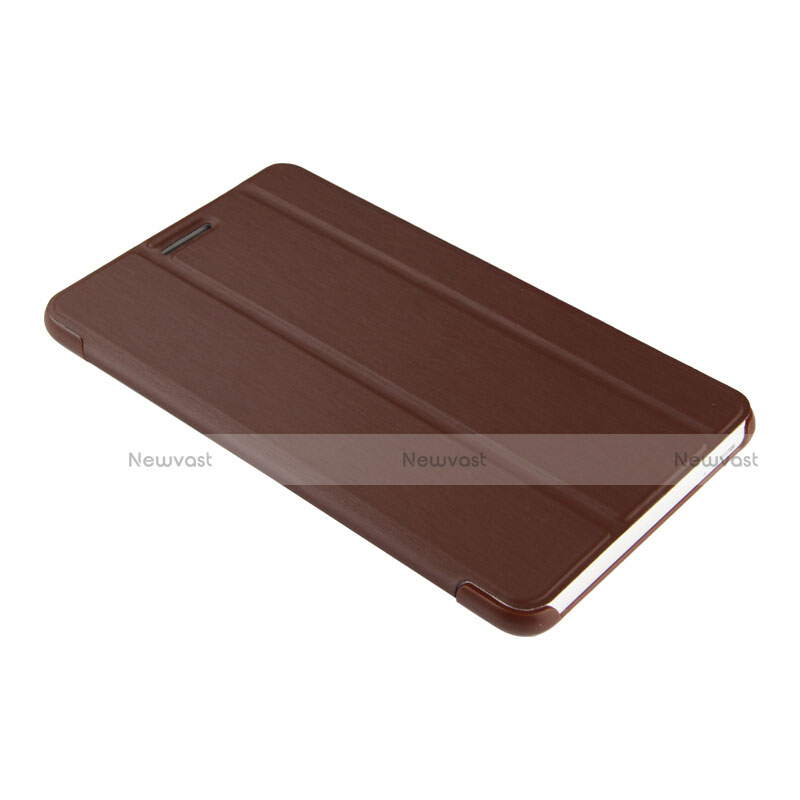 Leather Case Stands Flip Cover R01 for Huawei MediaPad T2 Pro 7.0 PLE-703L Brown