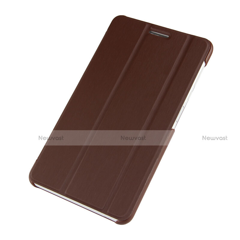 Leather Case Stands Flip Cover R01 for Huawei MediaPad T2 Pro 7.0 PLE-703L Brown