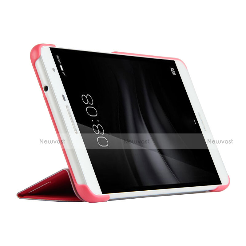 Leather Case Stands Flip Cover R01 for Huawei MediaPad T2 Pro 7.0 PLE-703L Hot Pink