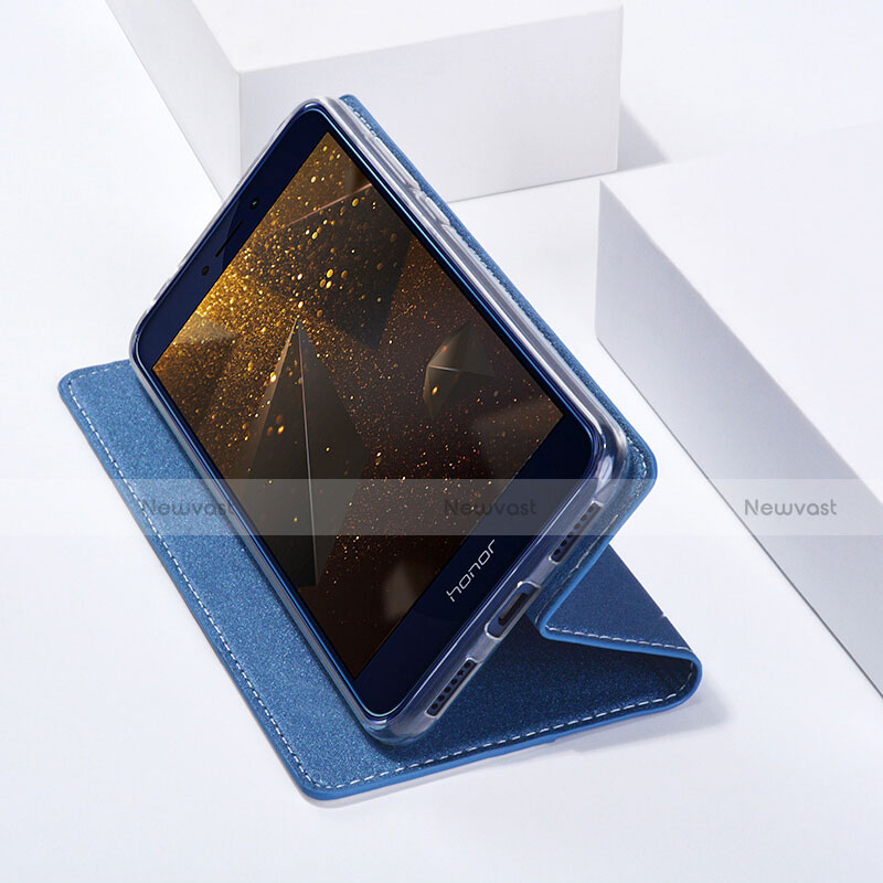 Leather Case Stands Flip Cover R01 for Huawei Nova Lite Blue