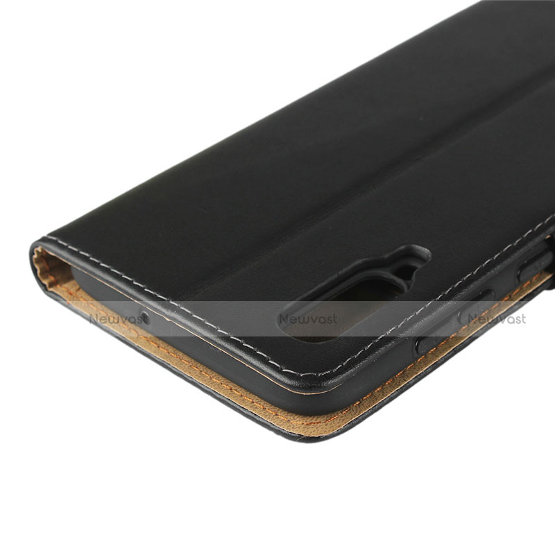 Leather Case Stands Flip Cover S01 for Samsung Galaxy A90 5G Black