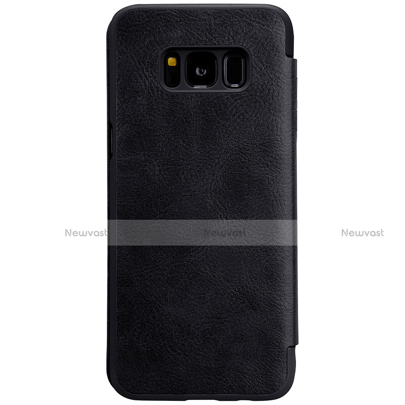 Leather Case Stands Flip Cover S01 for Samsung Galaxy S8 Black