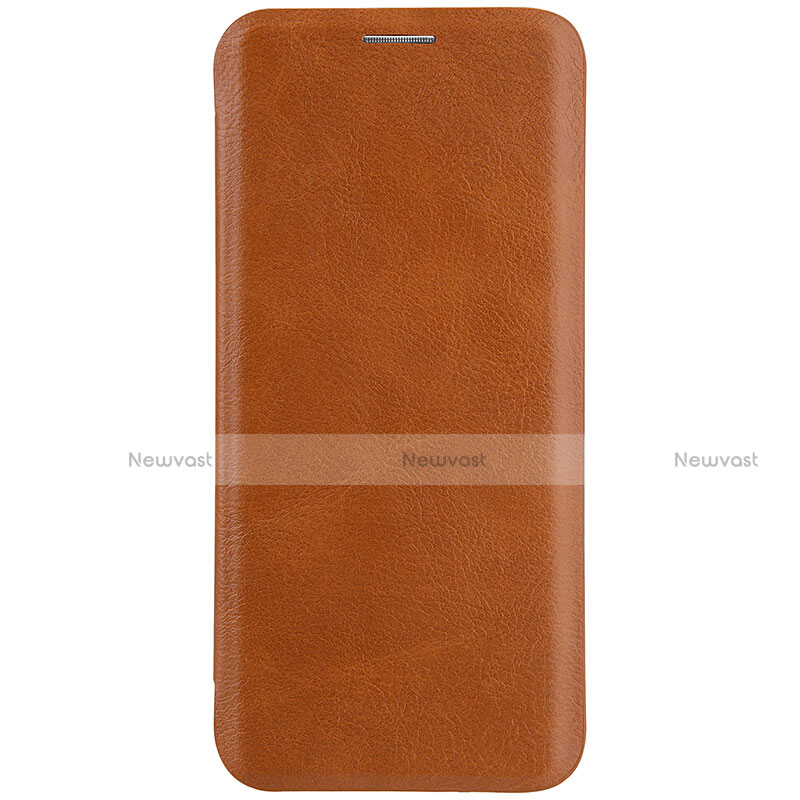 Leather Case Stands Flip Cover S01 for Samsung Galaxy S8 Brown