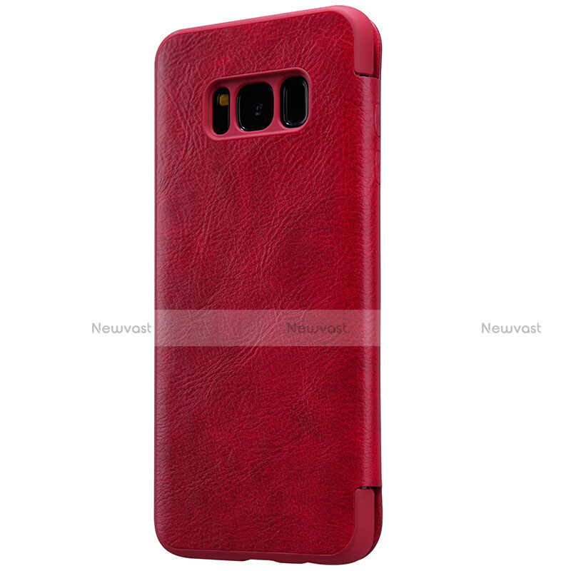 Leather Case Stands Flip Cover S01 for Samsung Galaxy S8 Red