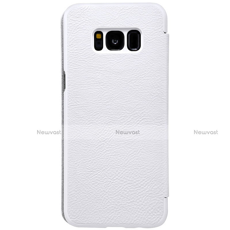 Leather Case Stands Flip Cover S01 for Samsung Galaxy S8 White