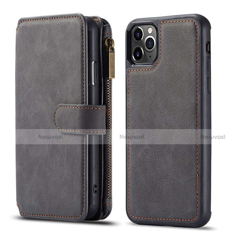 Leather Case Stands Flip Cover T01 Holder for Apple iPhone 11 Pro Max Black