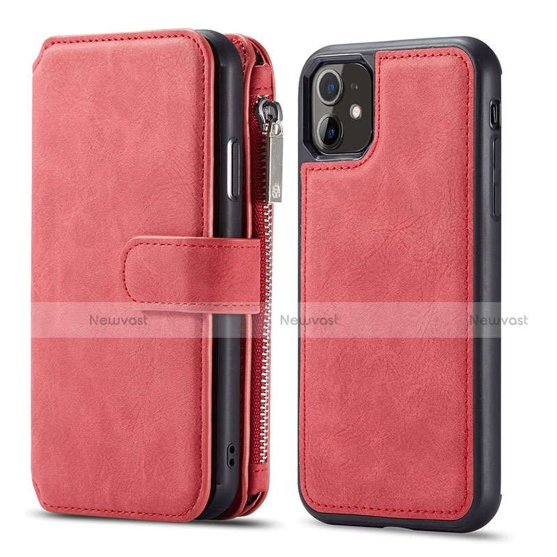 Leather Case Stands Flip Cover T01 Holder for Apple iPhone 11 Red