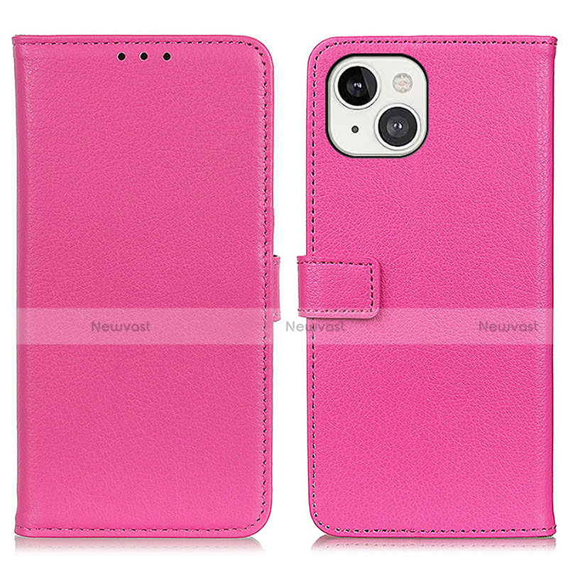 Leather Case Stands Flip Cover T01 Holder for Apple iPhone 13 Hot Pink