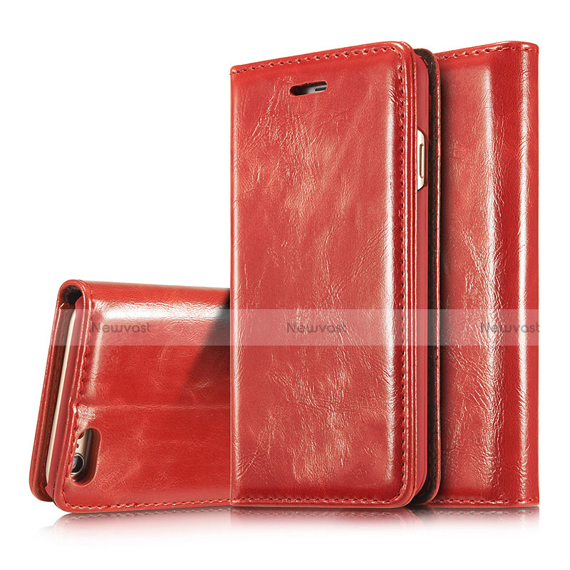 Leather Case Stands Flip Cover T01 Holder for Apple iPhone 6 Red