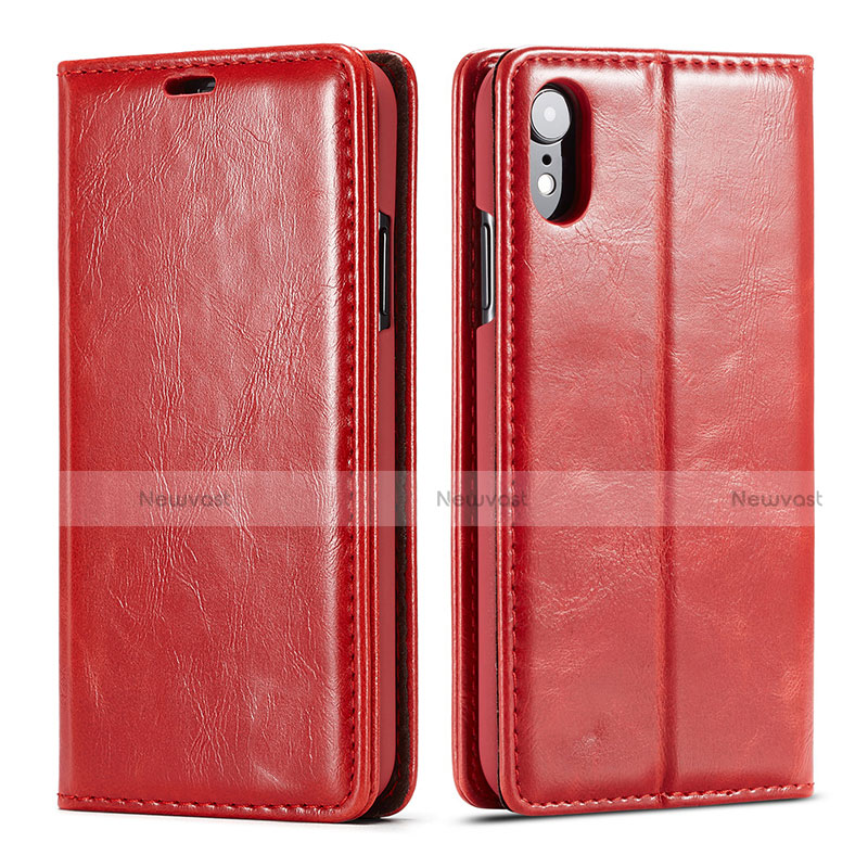 Leather Case Stands Flip Cover T01 Holder for Apple iPhone XR Red