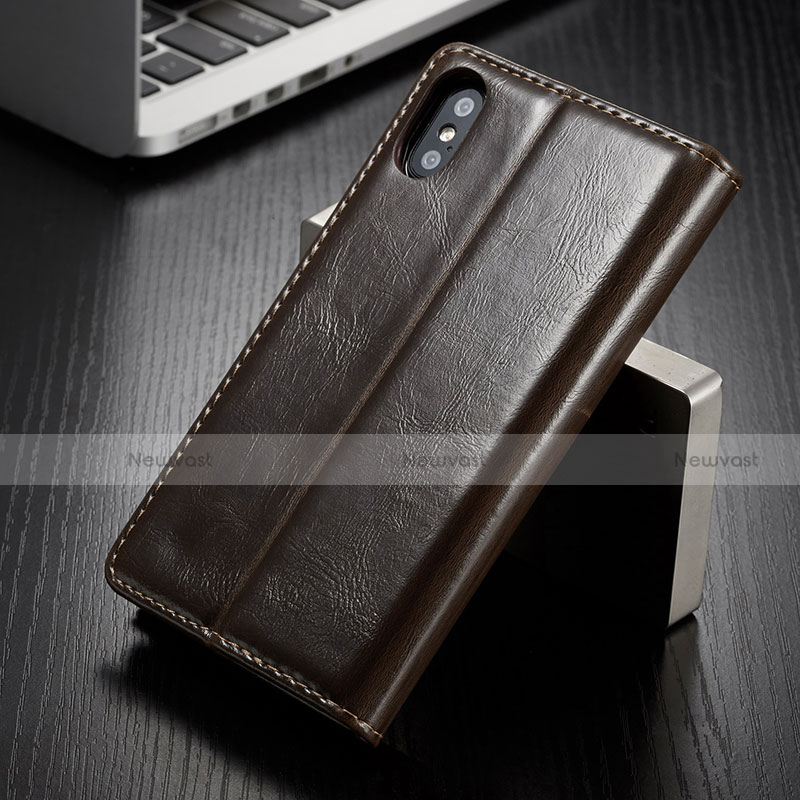 Leather Case Stands Flip Cover T01 Holder for Apple iPhone Xs