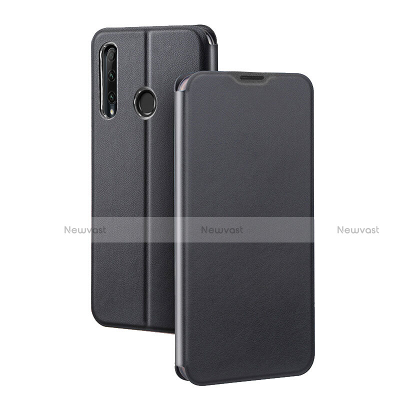 Leather Case Stands Flip Cover T01 Holder for Huawei Honor 20E Black