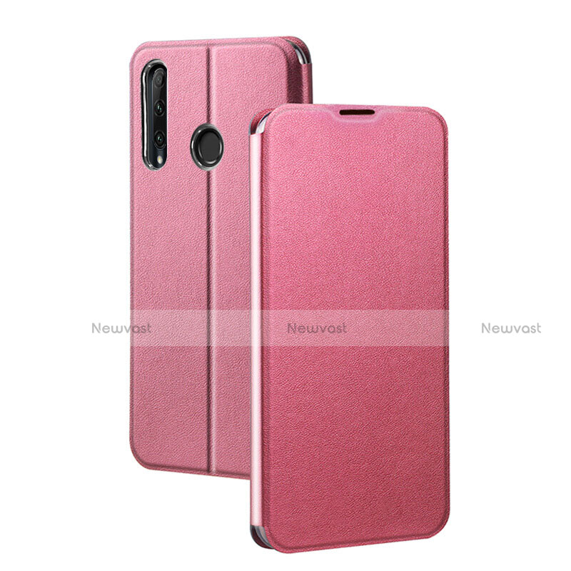 Leather Case Stands Flip Cover T01 Holder for Huawei Honor 20E Pink