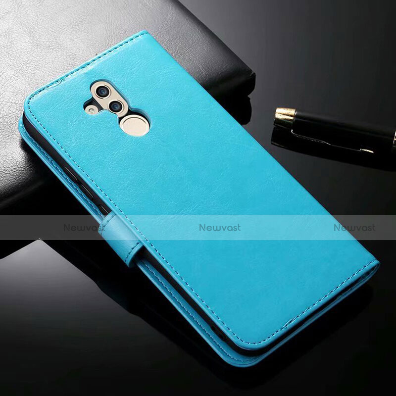 Leather Case Stands Flip Cover T01 Holder for Huawei Mate 20 Lite Sky Blue