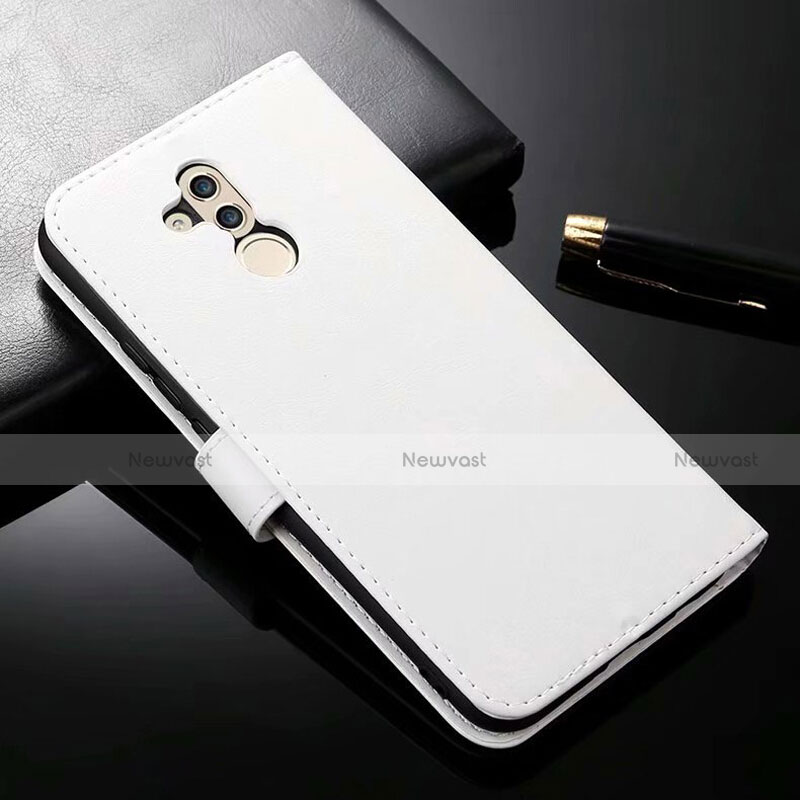 Leather Case Stands Flip Cover T01 Holder for Huawei Mate 20 Lite White